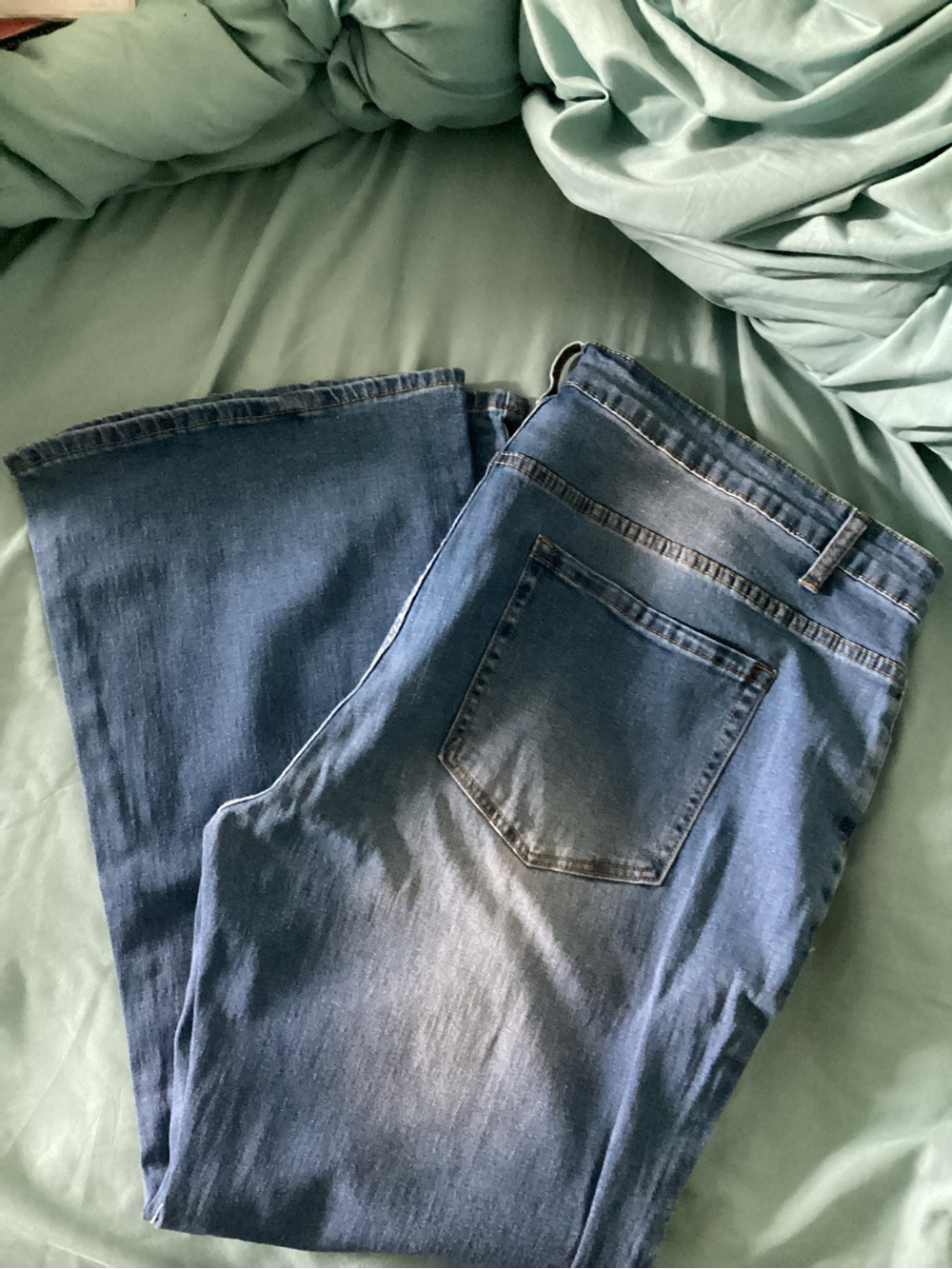 Classic Wide-Leg Blue Jeans